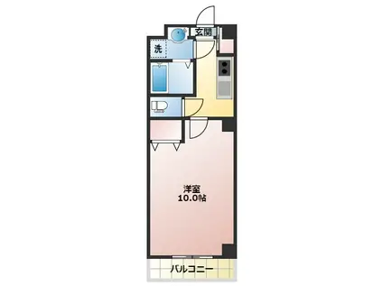 カーサノザキVII(1K/1階)の間取り写真