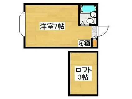 コーポビュ―ティー(ワンルーム/2階)の間取り写真