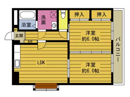 星華ビル(2LDK/2階)の間取り写真