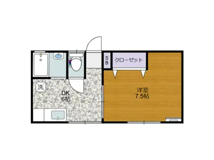 バッカナ-レI(1DK/1階)の間取り写真