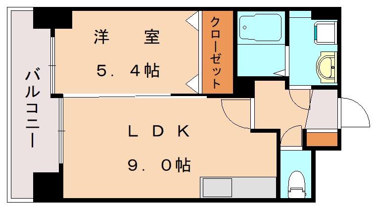 FORTUNATE砂津(1LDK/8階)の間取り写真