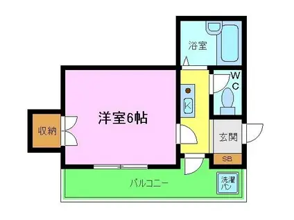 ベルメゾン一須賀3号館(1K/2階)の間取り写真