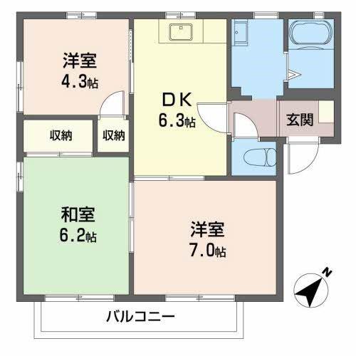ガーデンハイム(3DK/2階)の間取り写真
