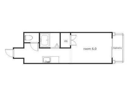 レジェントミヤタ(1K/2階)の間取り写真