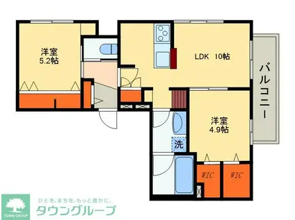 VINGT CINQ(2LDK/3階)の間取り写真