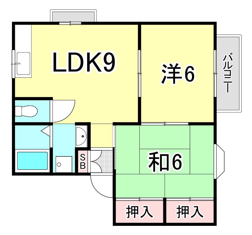 チェルシー(2DK/1階)の間取り写真