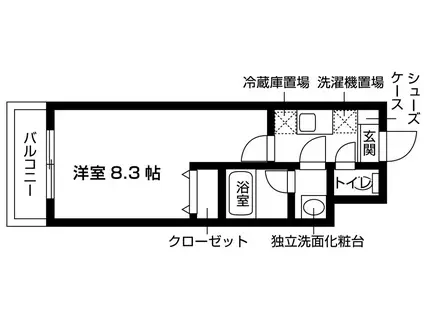 ジュネス八幡 (1K/1階)の間取り写真