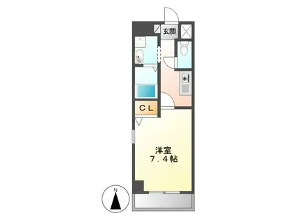 CRECER新栄(1K/3階)の間取り写真