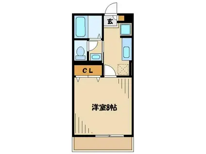 メルヴェールII(1K/2階)の間取り写真