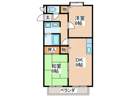 ソシア神代(2DK/1階)の間取り写真