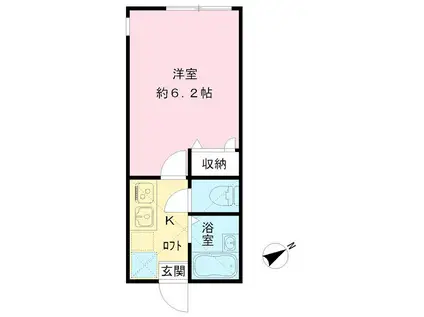 古川コーポラス(1K/1階)の間取り写真