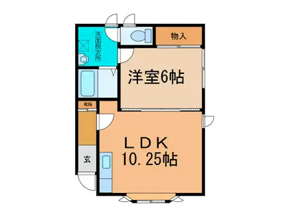 ハイツUM(1LDK/1階)の間取り写真