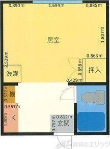 梶マンション(1K/2階)の間取り写真