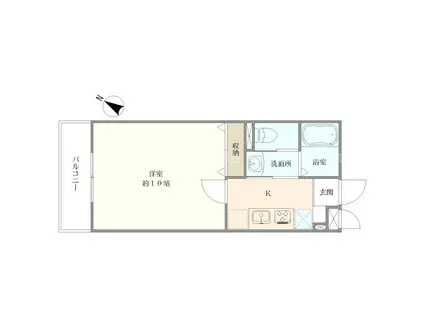 BUENA上所リバーサイド(1K/1階)の間取り写真