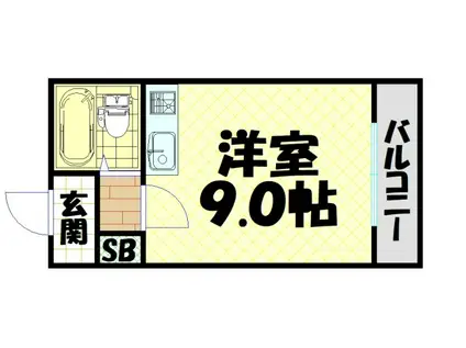 北堀江レジデンス(ワンルーム/2階)の間取り写真