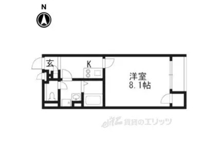 レオネクストウィズハピネス(1K/2階)の間取り写真