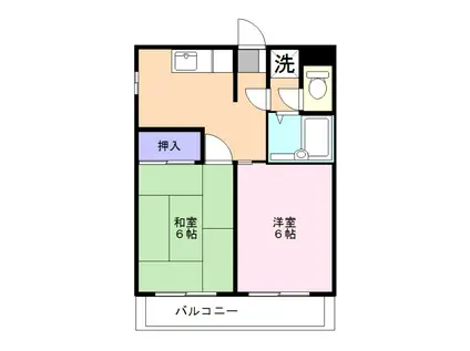 コーポナミ(2K/2階)の間取り写真