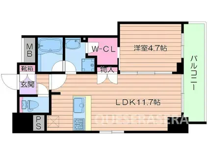 アーバネックス本町(1LDK/3階)の間取り写真