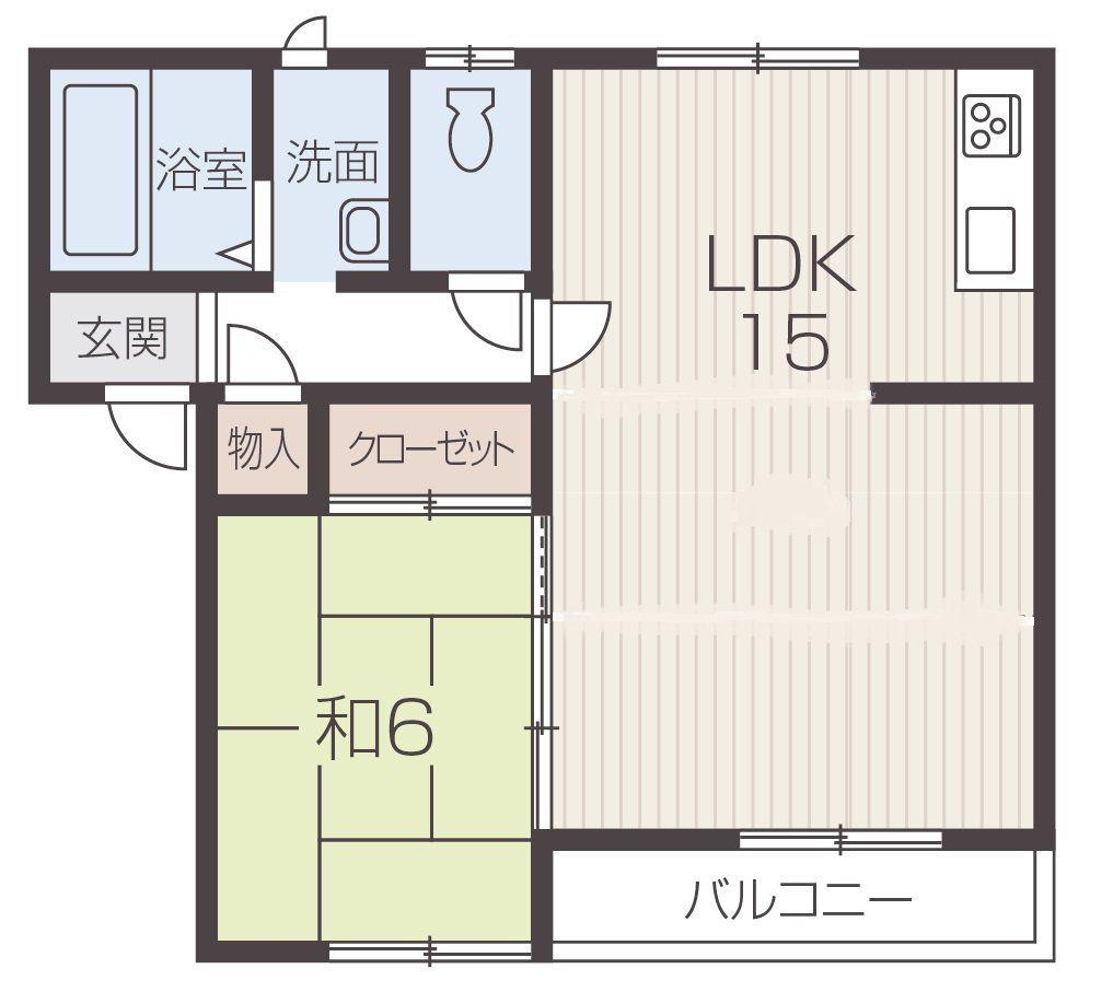 パークシティ・タキノ(1LDK/1階)の間取り写真
