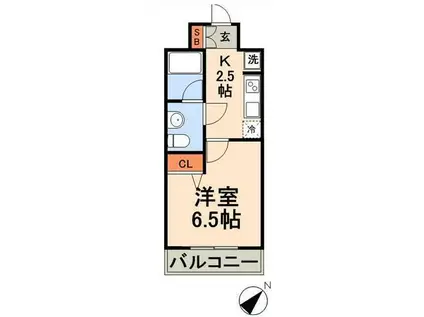 プレール・ドゥーク東京CANAL(1K/8階)の間取り写真