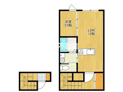 ドルチェ・ヴィータ金立A(1LDK/2階)の間取り写真