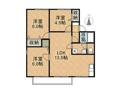 グレープハウス(3LDK/2階)の間取り写真