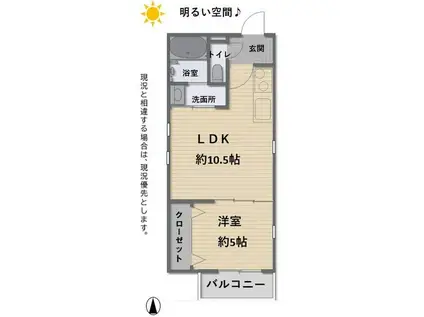 GRANDE N(1LDK/2階)の間取り写真