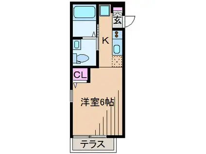 ベルフォーレ菊名(1K/1階)の間取り写真