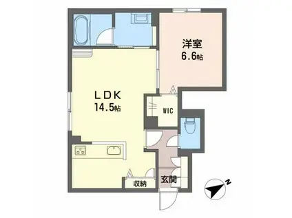 ラ メゾン ウールゥ(1LDK/1階)の間取り写真