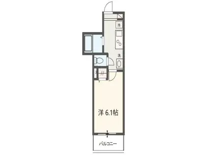 MELDIA稲城長沼(1K/3階)の間取り写真