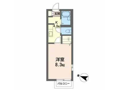 ルミエールコートV(1K/2階)の間取り写真