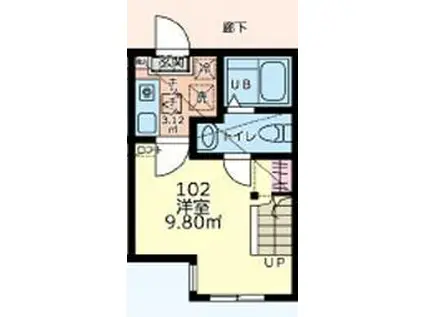 ブエナビスタ(1K/1階)の間取り写真