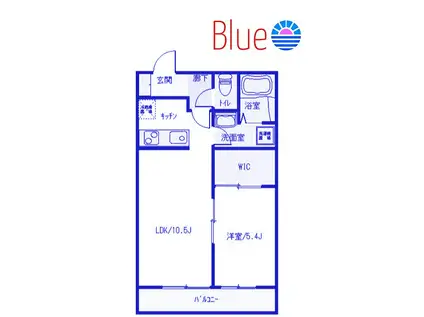 アルプス3号館(1LDK/2階)の間取り写真