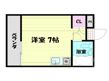 セレーン清和園(ワンルーム/2階)の間取り写真