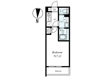 GRADUS坂戸II(1K/3階)の間取り写真