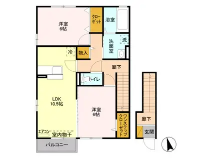 フローレス(2LDK/2階)の間取り写真