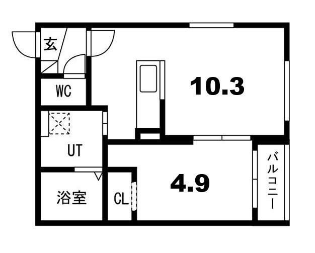 LUMIERE K(1LDK/1階)の間取り写真