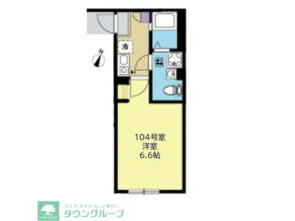 C.B.GREY.東林間(1K/1階)の間取り写真