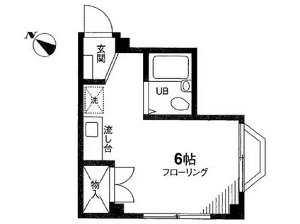 メゾンティーナ(ワンルーム/2階)の間取り写真