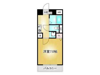 アーバンポイント川名(1K/4階)の間取り写真