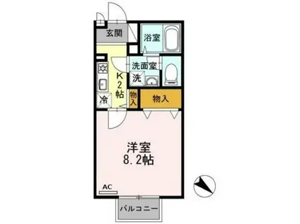 ウェーブ(1K/1階)の間取り写真