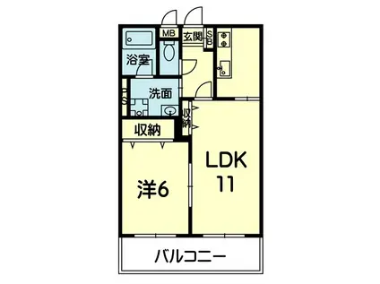 スプラウト(1LDK/1階)の間取り写真