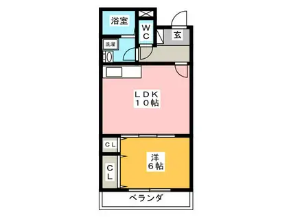 フィールドコート フォリア(1LDK/1階)の間取り写真