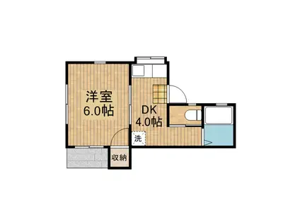 クルミハイツ(1K/1階)の間取り写真