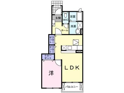 ヴィラ薫風二番館(1LDK/1階)の間取り写真