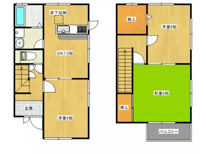 レジデンス川本A棟(3LDK/1階)の間取り写真