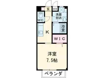 サンフレッシュII(1K/2階)の間取り写真