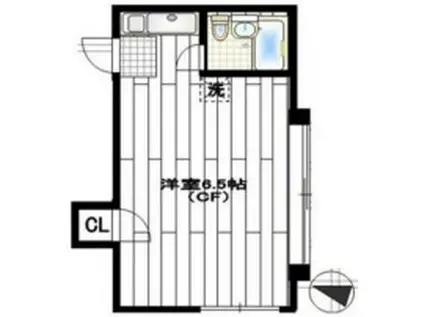 ニューパレス(ワンルーム/1階)の間取り写真