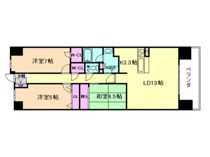 リバーガーデンECOシティアリスの森(3LDK/18階)の間取り写真