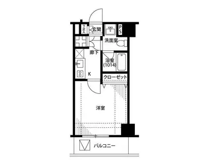 プレール・ドゥーク高輪(1K/2階)の間取り写真